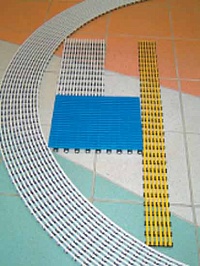 Решетка для канала перелива до 100 мм радиусная, цвета: синий, красн., бежев., серый, белый